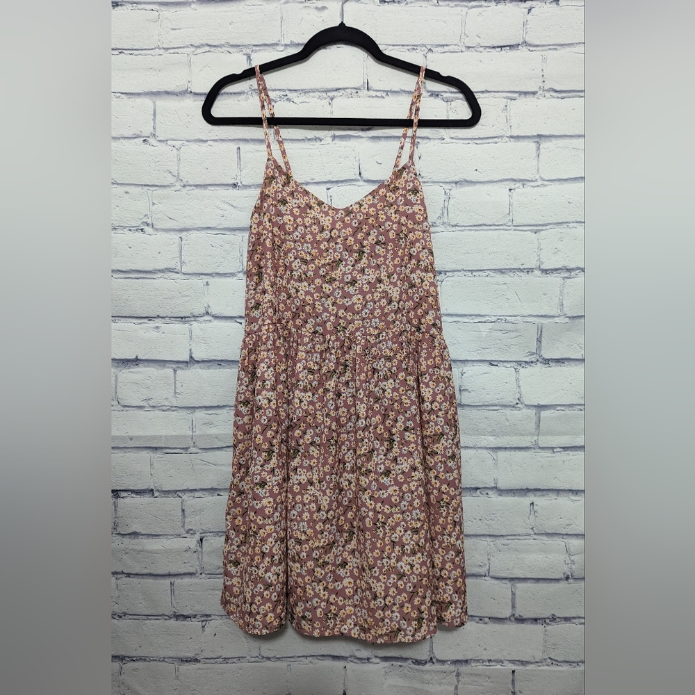SHEIN Floral Mauve Above the Knee Dress Women's Size Small